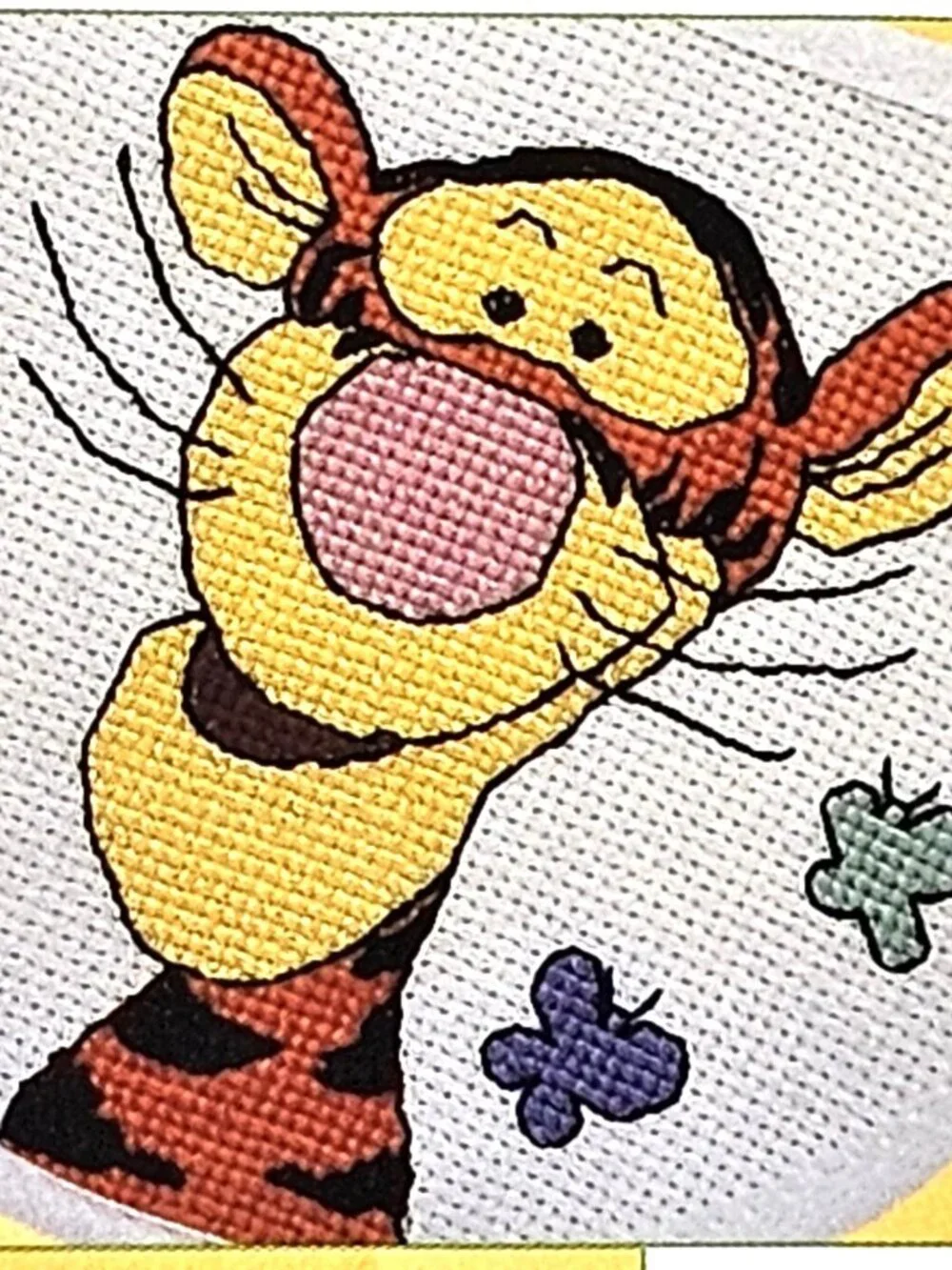 Disney Home Pooh Collection Tigger with Butterflies Counted Cross Stitch Bib Kit